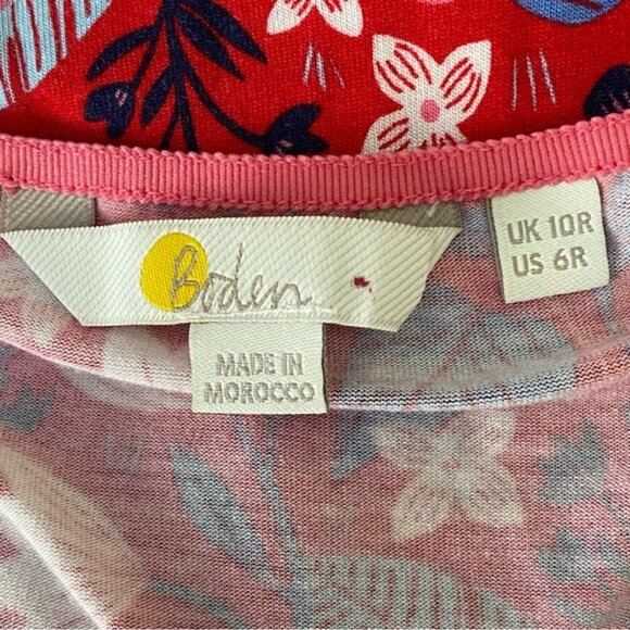 Boden Amelie Jersey Dress in Red Paradise Floral Sz 6 - Picture 11 of 13